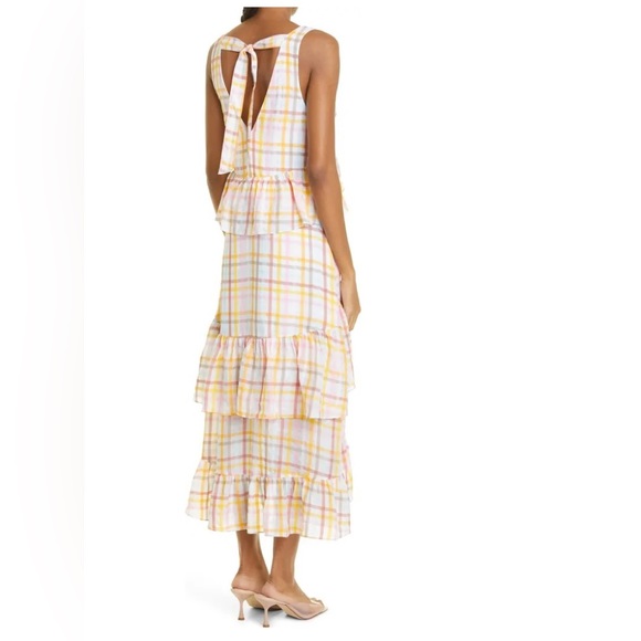 CINQ À SEPT Astor  Sleeveless Tiered Maxi Dress. - Picture 4 of 12
